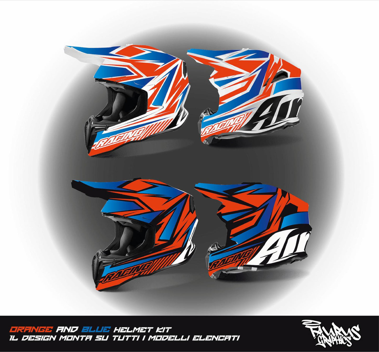 Blue and Orange Kit - Casco Semi-Personalizzato